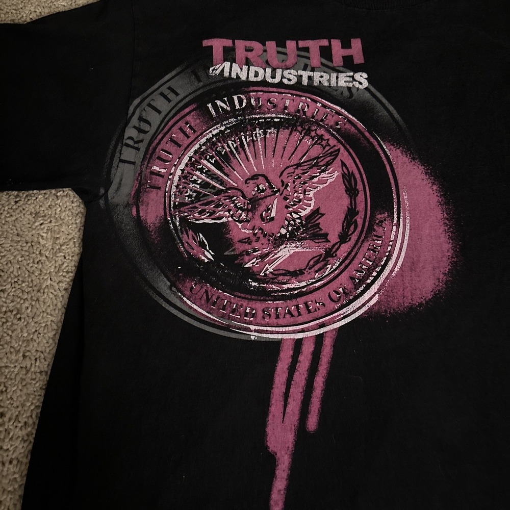 Truth Soul Armor Truth Industries Eagle Crest Graphic T-Shirt Black PurpleMens M - Picture 2 of 4